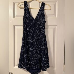 glam Navy and White Mini Polka Dot Dress | Size L